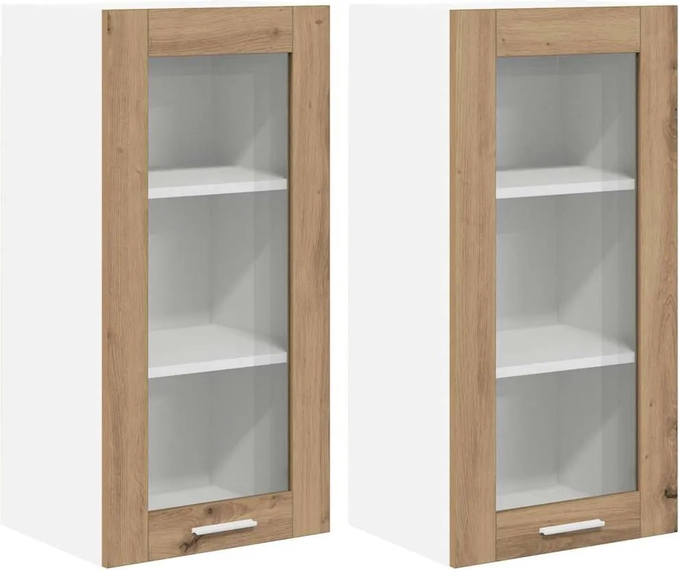 vidaXL Függő szekrény 2 pcs Artisan tölgy 40 x 31 x 80 cm Faanyag