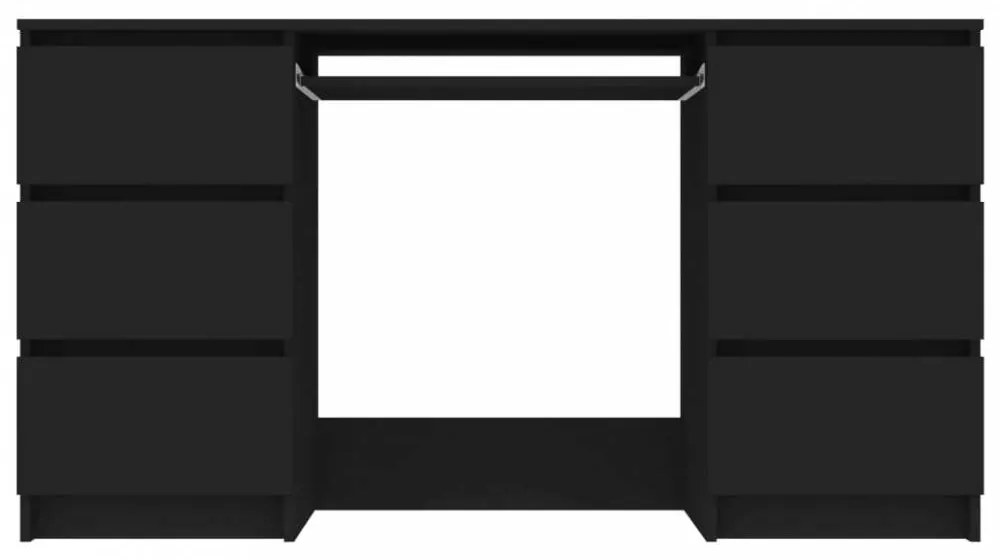 Fekete forgácslap íróasztal 140 x 50 x 77 cm