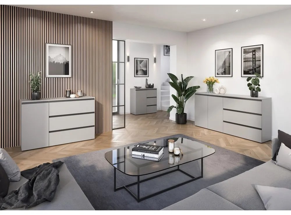 Szürke magas komód 90x91 cm Bastia – Germania