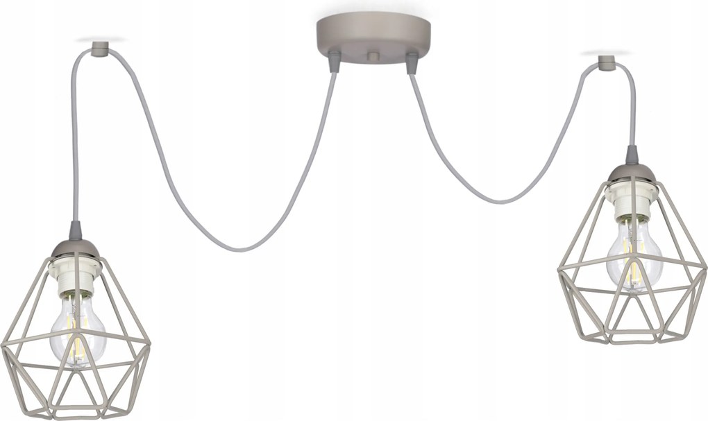 Függő lámpa Pók Drót Diamond 2 szín Szürke