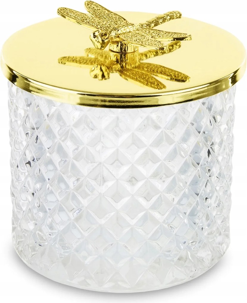 Üveg tároló doboz átlátszó arany pillangó