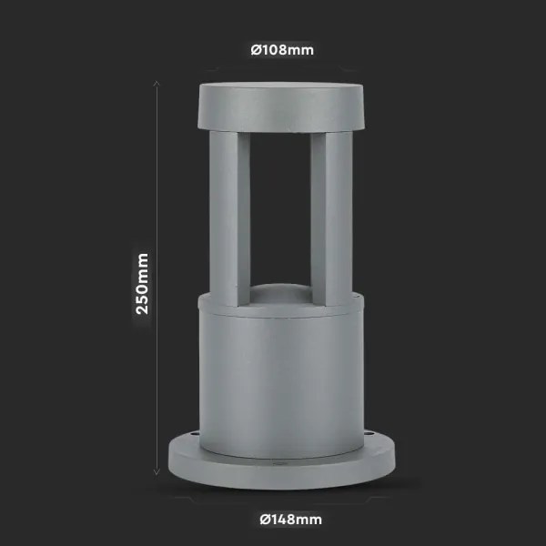 LED Kültéri lámpa LED/10W/230V 25cm 6400K IP65 szürke