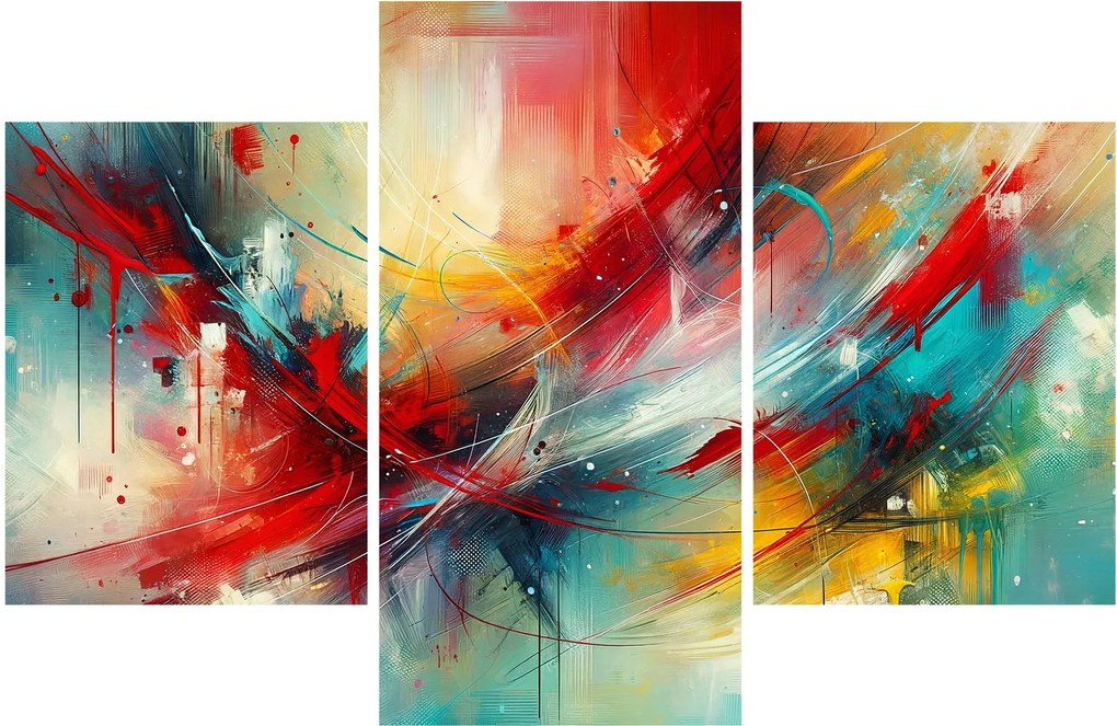 Kép – Absztrakció pirossal (90x60 cm)