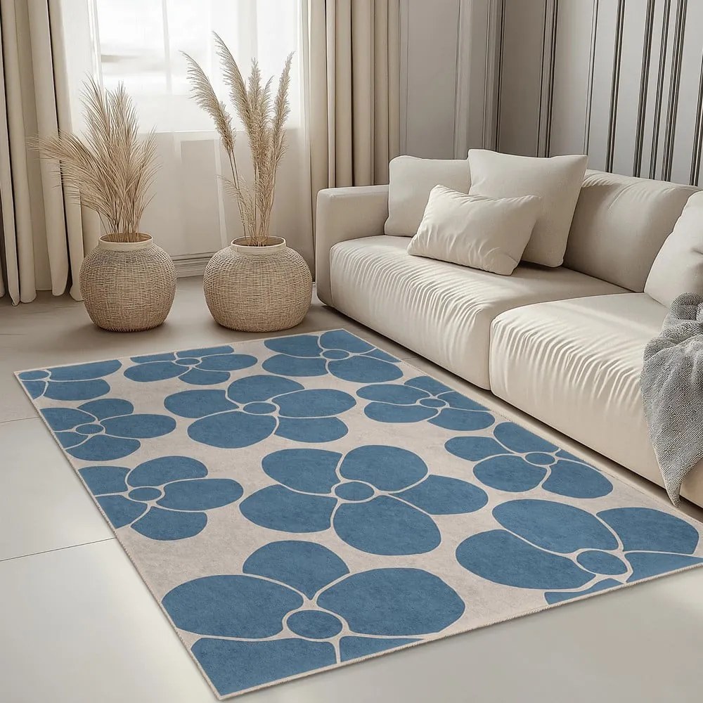Kék mosható futószőnyeg 60x230 cm Blue Meadow – Mila Home