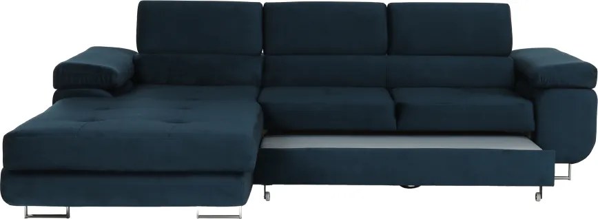 Sarokülőgarnitúra, kék, balos kivitel, AMARETA