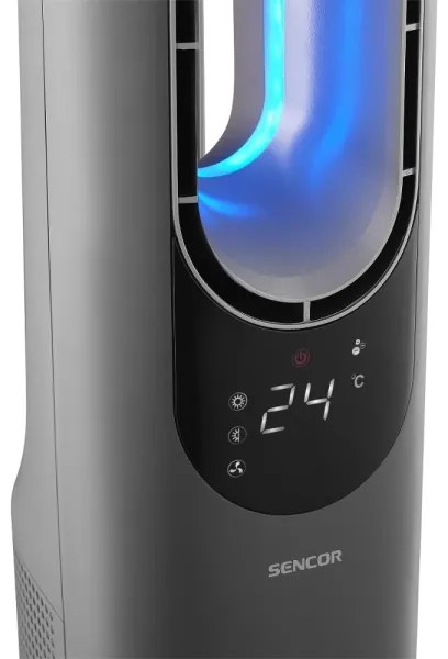 Sencor - Lapát nélküli toronyventilátor 1200/2000W/230V antracit + távirányító