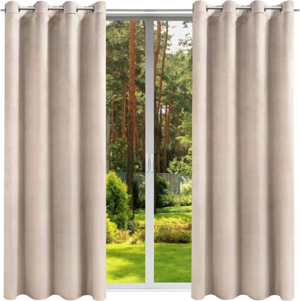 Kész függöny Velúr 140x220 átvezető függöny sima karikák Velvet