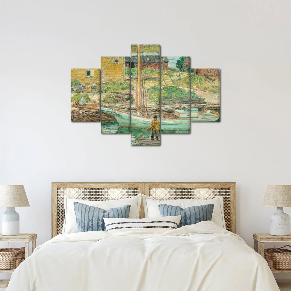 Kép - Childe Hassam, Oyster Sloop, Cos Cob, reprodukciók (150x105 cm)