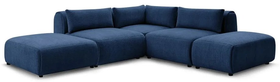 Sötétkék sarokkanapé (variálható) Jeanne – Bobochic Paris