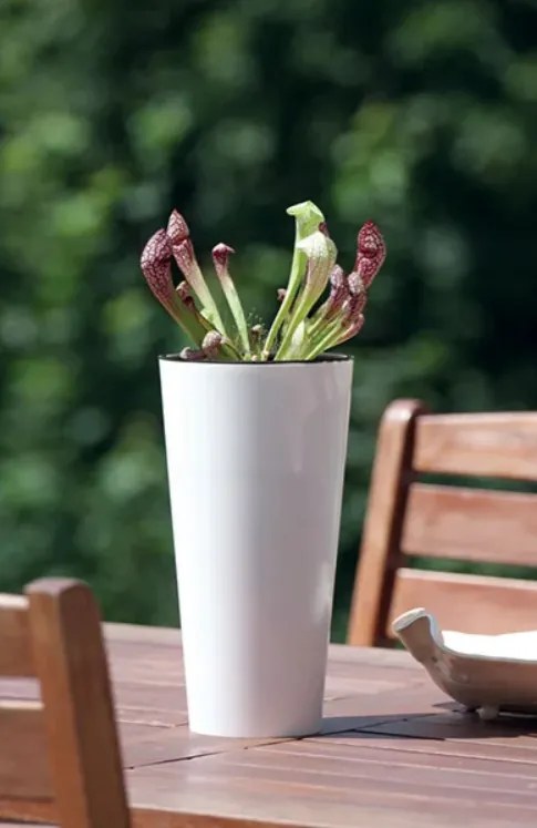 Prosperplast TUBUS SLIM fehér fényes 20 cm virágcserép