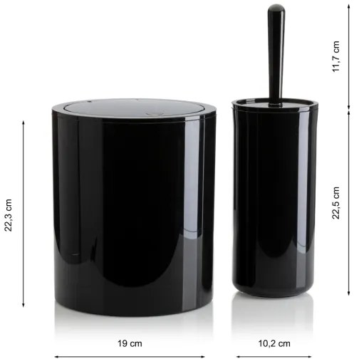 Fürdőszobai készlet CARMEN 5 db fekete