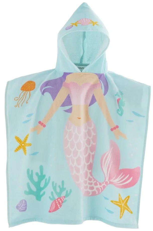 Világoskék pamut gyerek fürdőponcsó Mermaid – Catherine Lansfield