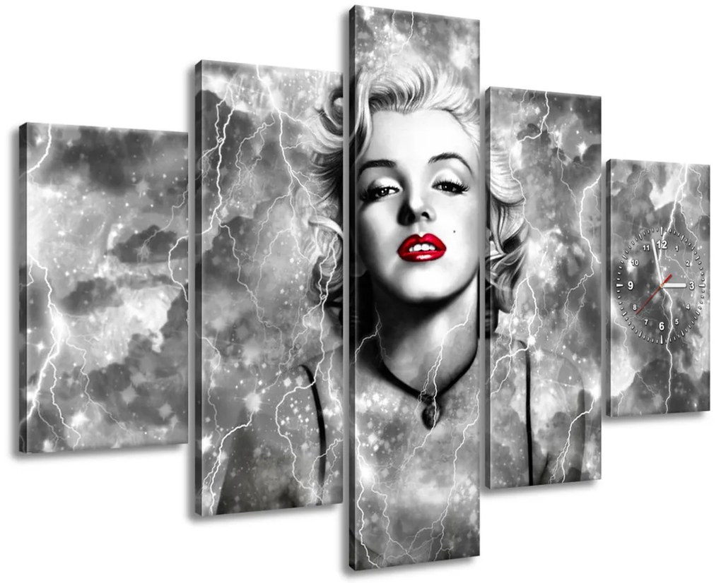 Gario Órás falikép Felvillanyozó Marilyn Monroe - 5 részes Méret: 150 x 70 cm