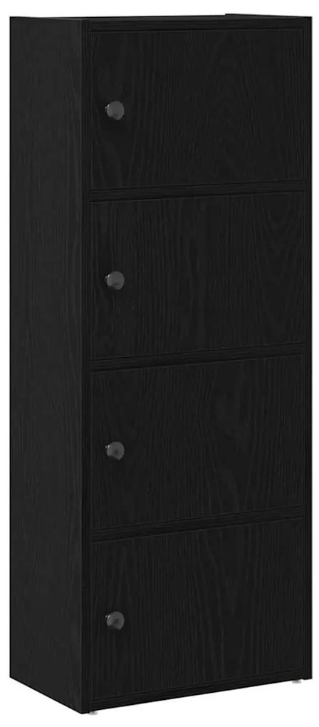 Könyvespolc fekete tölgy 40x24x102 cm gépesített fa