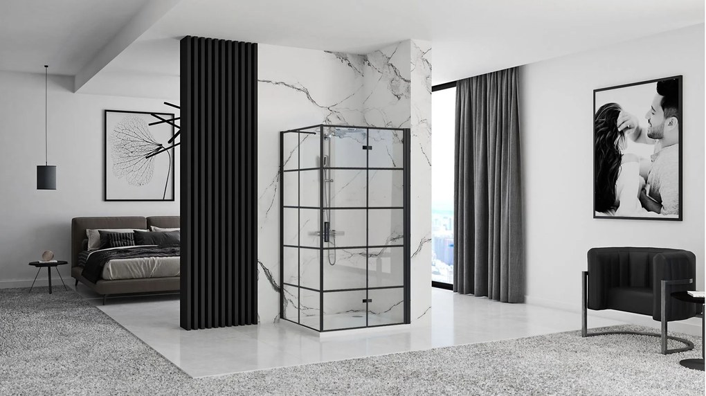 Zuhanykabin Rea Molier Black 90x90