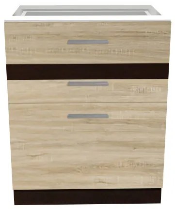 Salandra háromfiókos alsó konyhaszekrény IC 40 Sonoma N