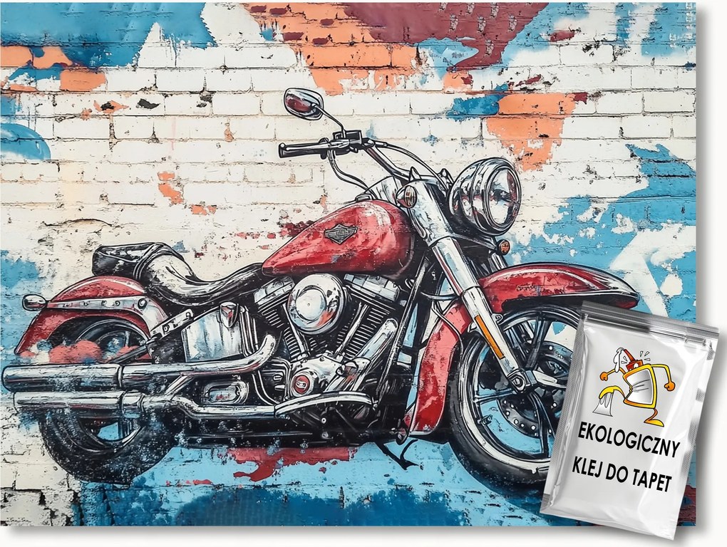 Fotótapéta Flizelina Fal Tégla Graffiti Motor Spray 152,5x104 ragasztó