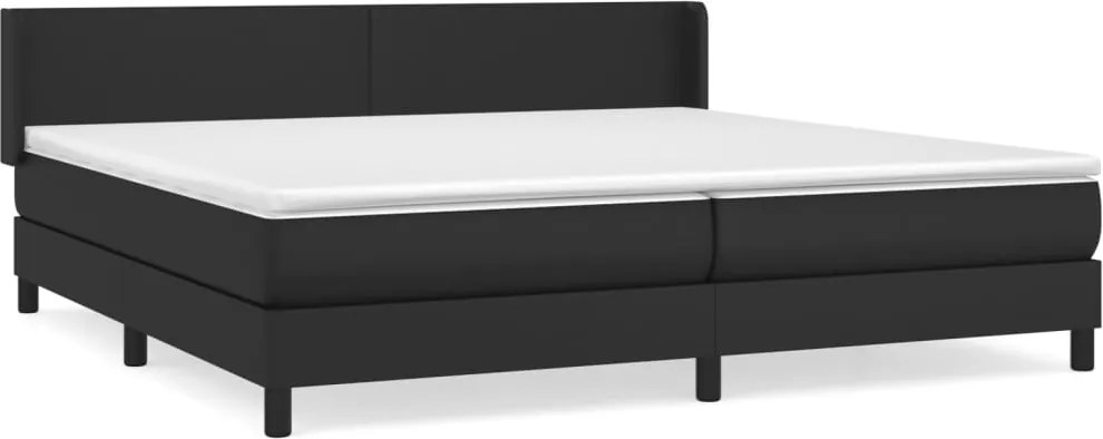 vidaXL fehér műbőr rugós ágy matraccal 200 x 200 cm