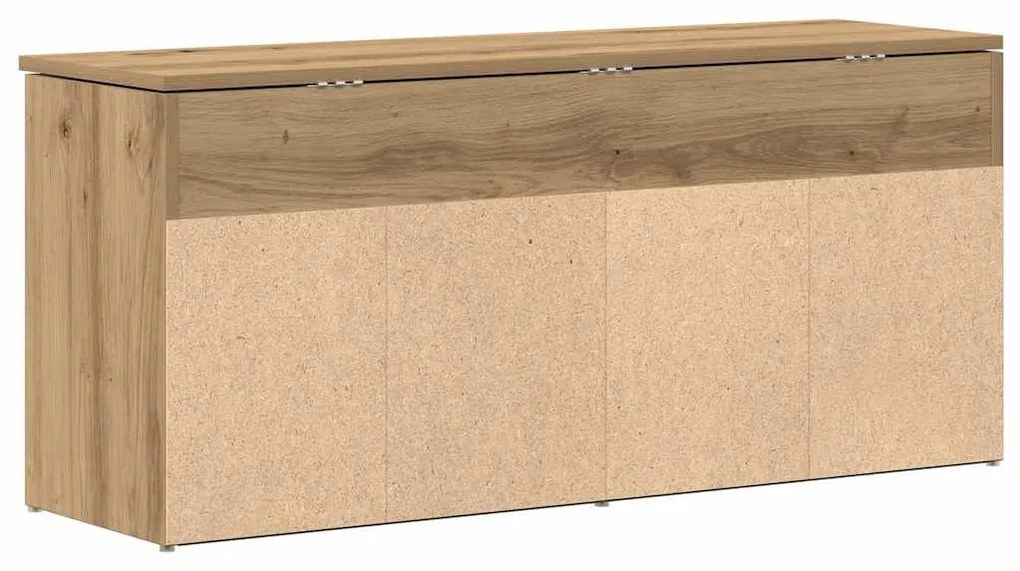 kézműves tölgy színű szerelt fa cipőtároló pad 102x30,5x45 cm