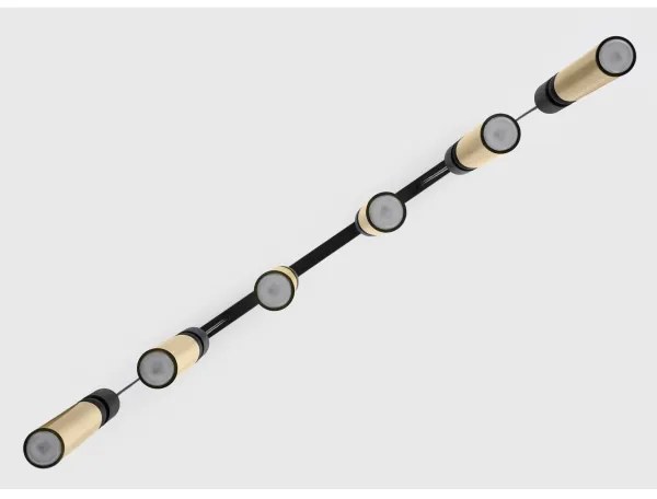 Jupiter 2008 - Csillár zsinóron ALAS 6xGU10/10W/230V arany/fekete