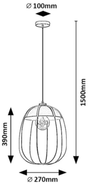 Rabalux 72024 - Csillár zsinóron SVENS 1xE27/60W/230V fekete/kék