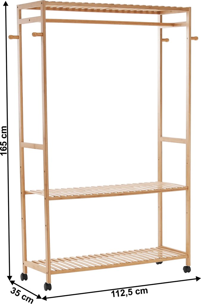 Szekrény szervező, természetes bambusz, MELAR