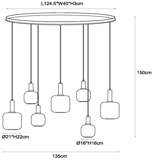 Lucide 45405/07/30 - Csillár zsinóron ELOISE 7xE27/40W/230V fekete