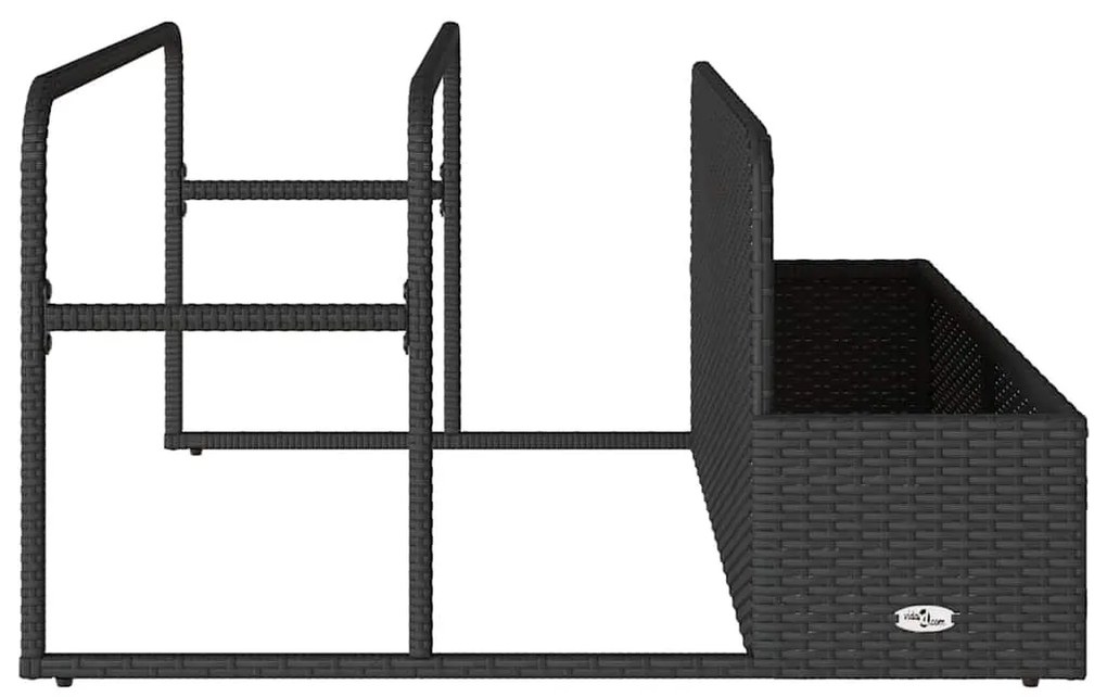 fekete polyrattan medence melletti úszótároló 110x100x57 cm