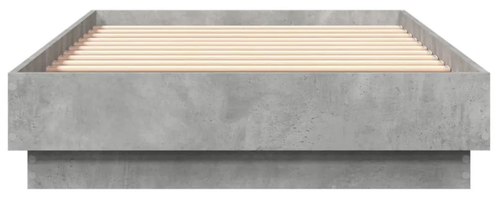 betonszürke ágykeret LED-világítással 75x190 cm