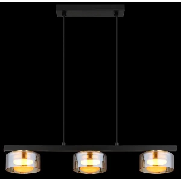 Globo 16055-3HG - LED Csillár zsinóron HIGGINS 3xGX53/6W/230V füstös/barna