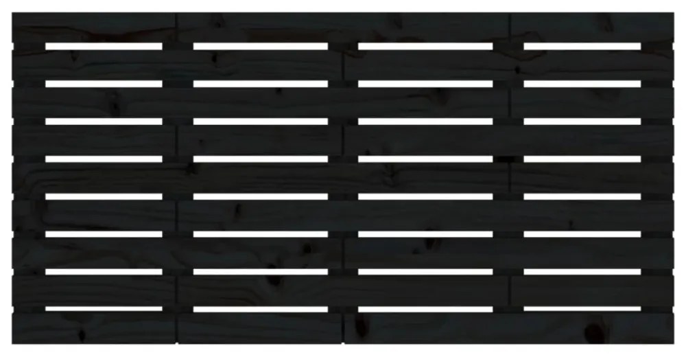 fekete tömör fenyőfa fali fejtámla 126 x 3 x 63 cm