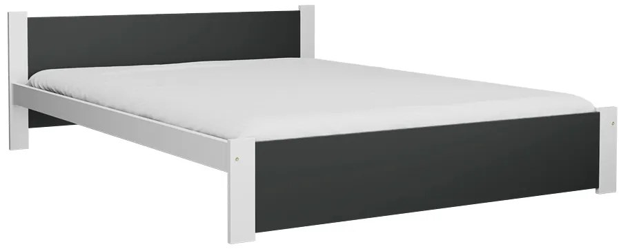 IKAROS ágy 180 x 200 cm, antracit/fehér Ágyrács: Léces ágyrács, Matrac: Deluxe 10 cm matrac