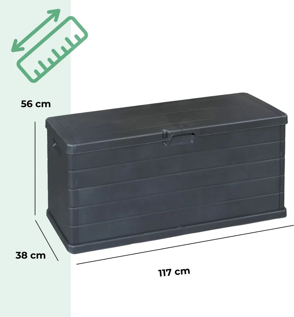 OMEGA tárolódoboz, 210L, 117x38x56cm, antracit I.P.A.E-Progarden