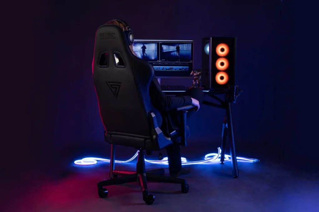 Gamer szék SENSE7 Spellcaster fotel - szövet, fekete