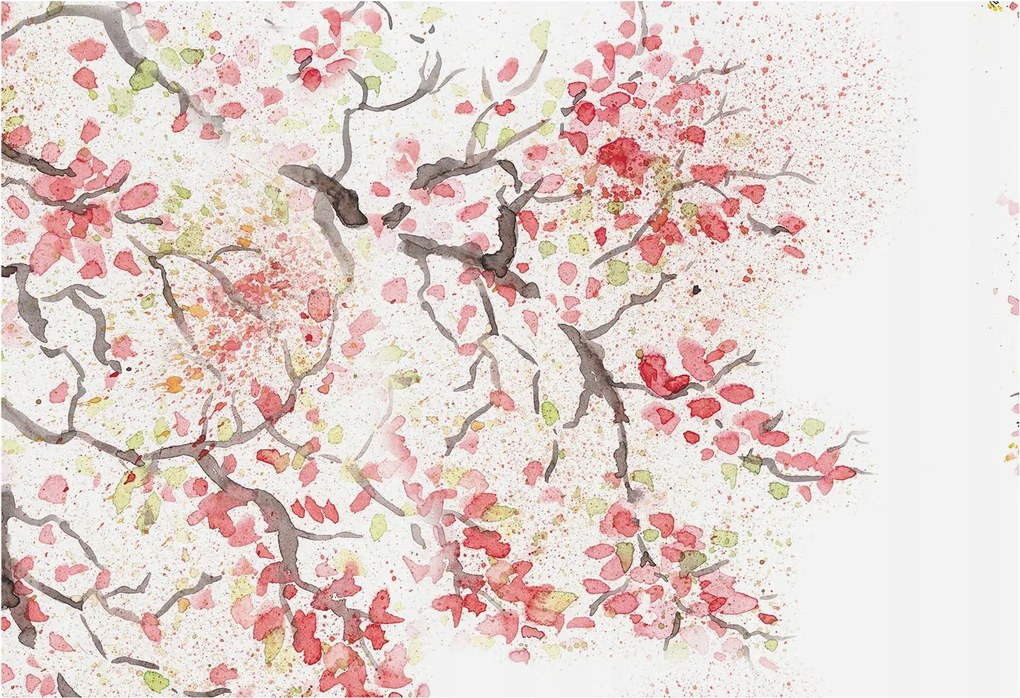 Fotótapéta Falra az előszoba konyhájába Virágzó ágak 152x104 Ragasztó