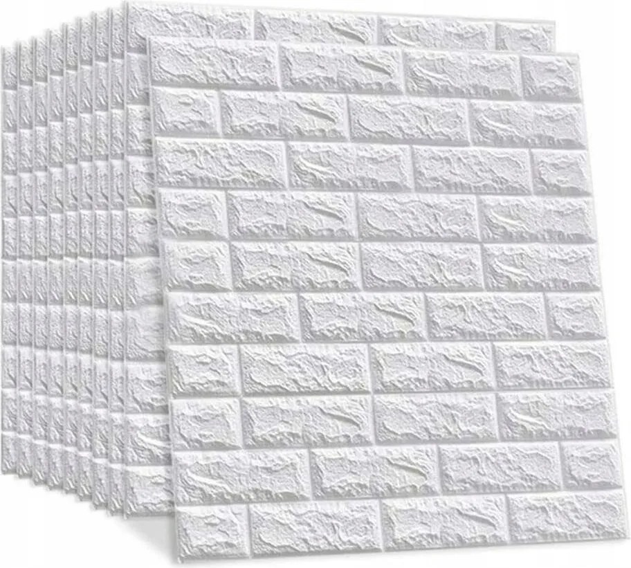 Öntapadós fali tapéta Domzpaneli 77 cm x 0,7 m fehér tégla 10 db