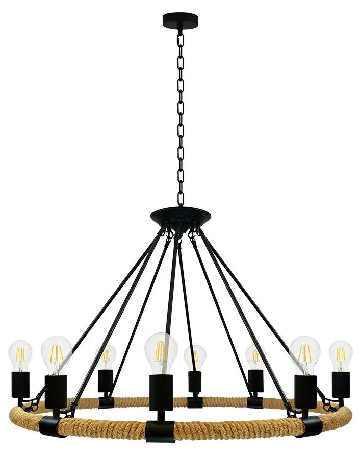 Csillár láncon ROPE ARTHUR 8xE27/20W/230V