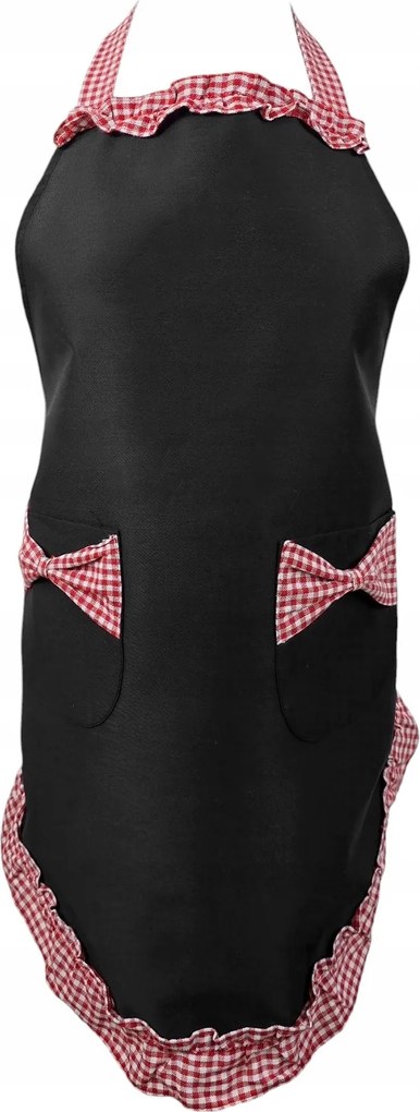 Konyhai kötény Fekete kockás állítható kötény 70 cm.