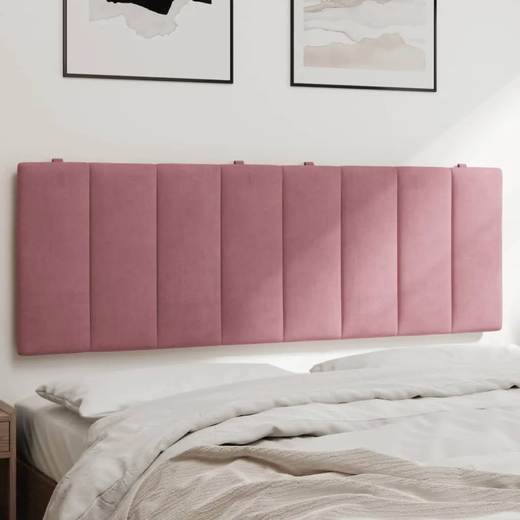 rózsaszín bársony fejtámla párna 140 cm