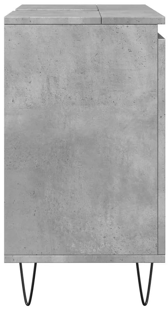 Betonszürke szerelt fa fürdőszobaszekrény 58x33x60 cm
