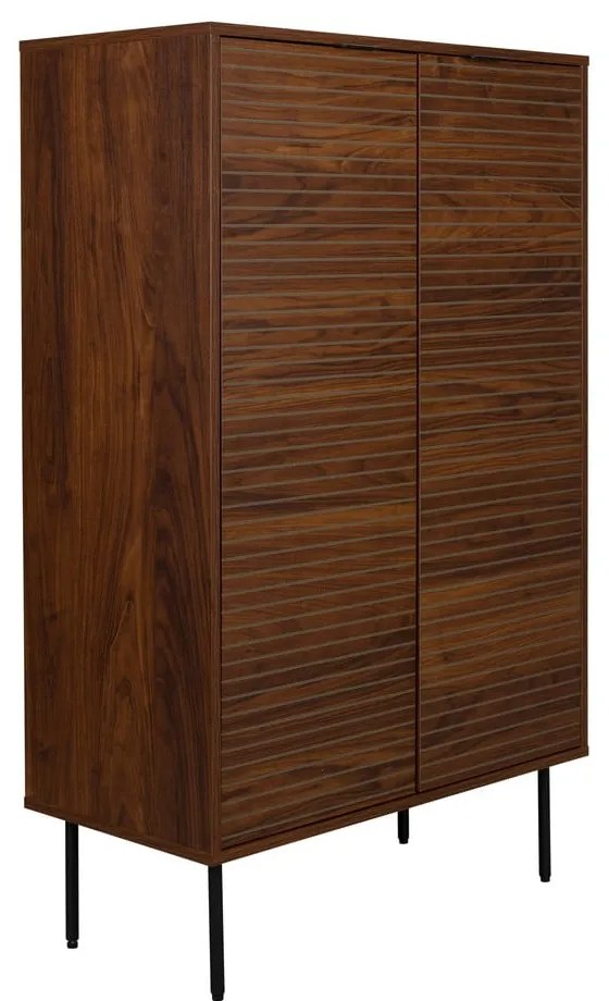 Barna szekrény diófa dekorral 80x130x40 cm Stripes – White Label