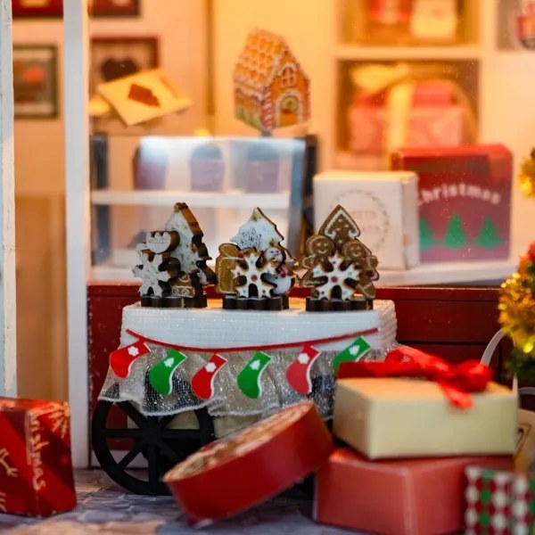 2Kids Toys - Mini karácsonyi cukrászda házikó 2xAAA elemmel