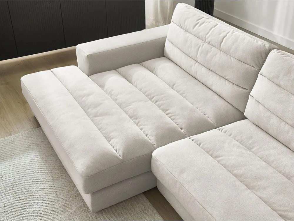 Bézs bársony sarokkanapé (bal oldali-heverő résszel) Sierra – Bobochic Paris