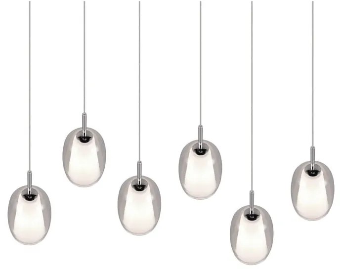 Ezüstszínű függőlámpa üveg búrával Barret – Trio Select