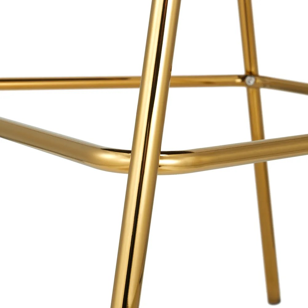Design bárszék, szürkésbarna Velvet szövet/gold króm arany, DASMIN TYP 2