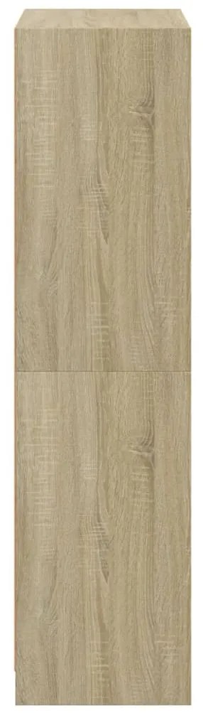 sonoma tölgy színű magasszekrény ajtókkal 68x37x142 cm