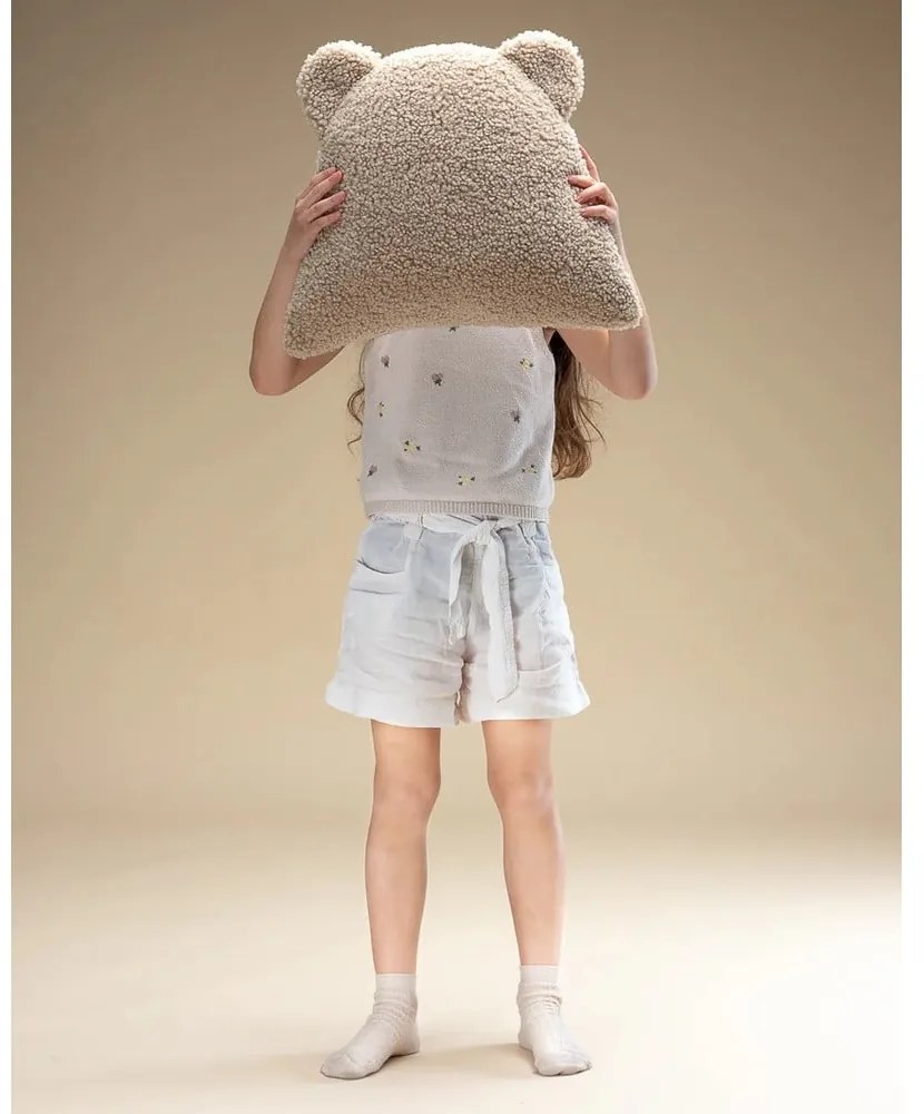 Világosbarna buklé párna gyerek kanapéhoz Bear – Wigiwama