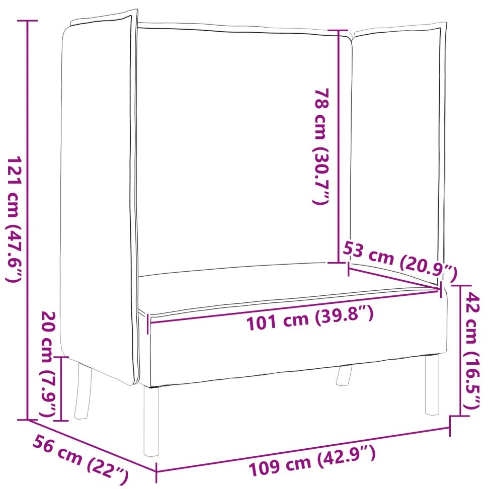 Magas háttámlás kanapé Sötétzöld 109x56x121 cm Szövet