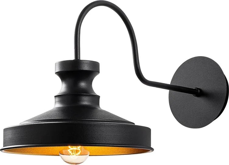 Berceste 182BLACK-A fekete fém falilámpa