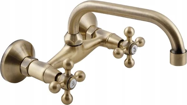 Fürdőszobai Mosdó Csaptelep Fali Retro Csaptelep Sárgaréz